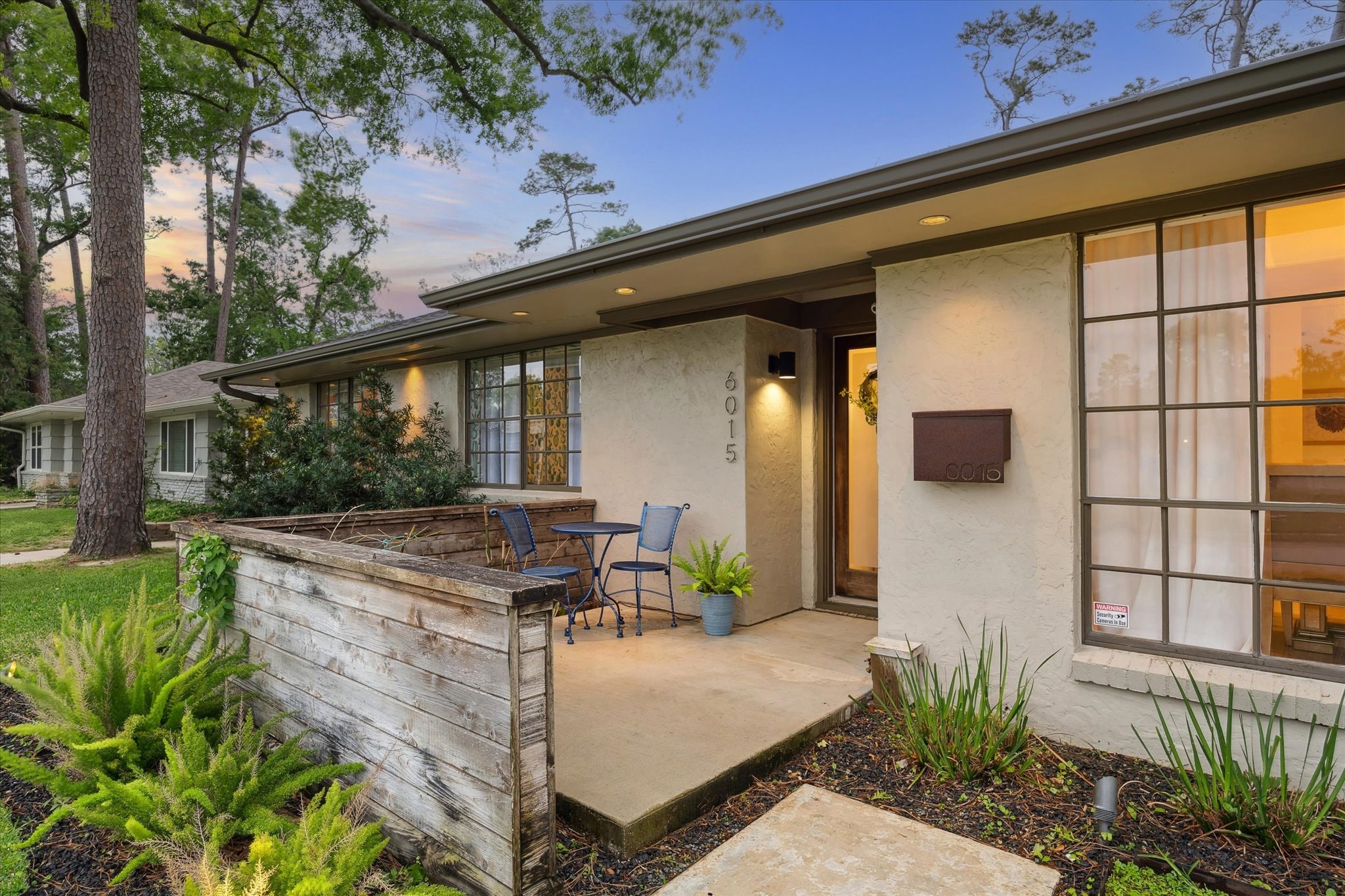 Front door — address & patio